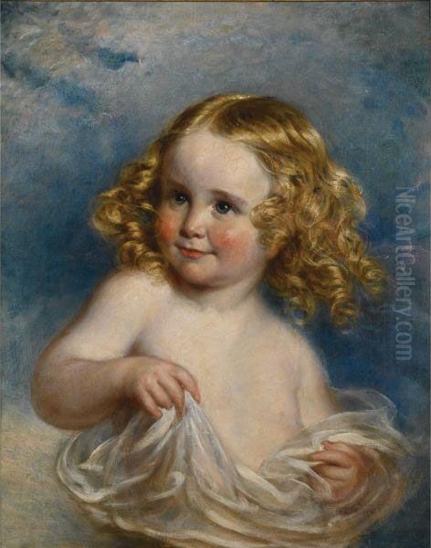 Portrait Of A Young Girl Oil Painting by Margaret Sarah Carpenter