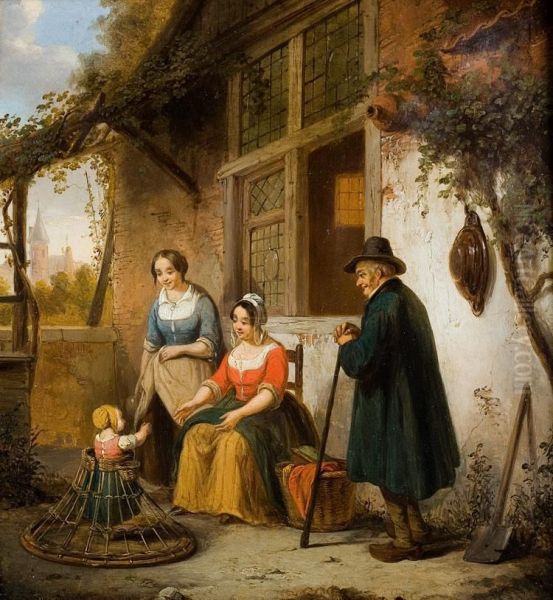 Deeerste Pasjes Oil Painting by Henri Jos. Gommarus Carpentero