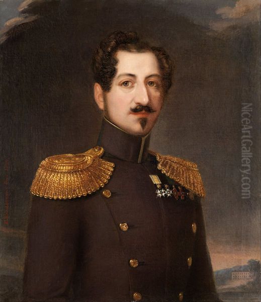 Oscar I, King of Sweden and Norway 1844-1859 Oil Painting by Erik Wahlbergson