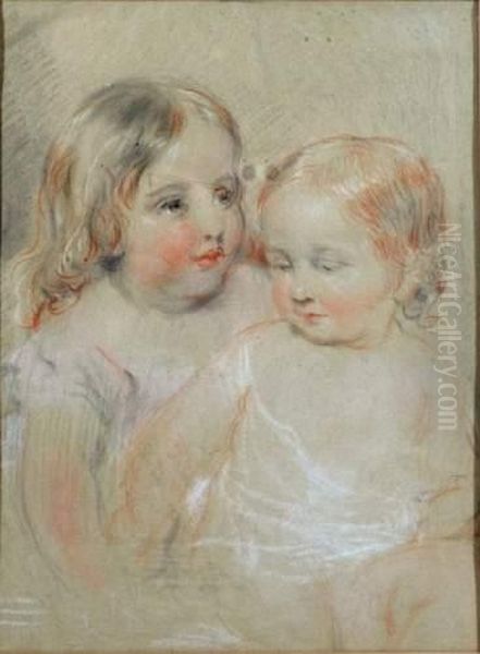 Les Deux Soeurs Oil Painting by Margareth Carpentier