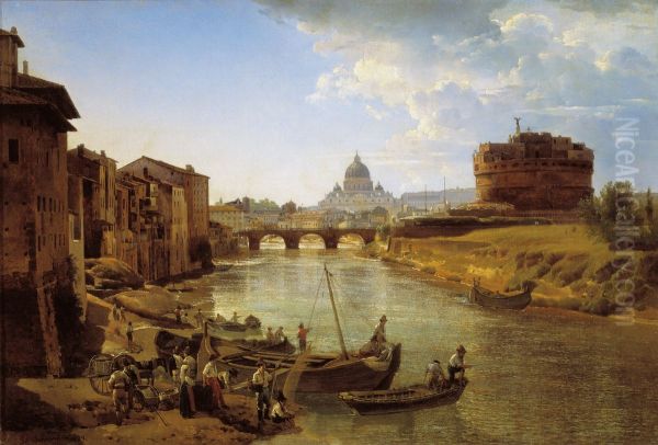 New Rome. The Castle of S.Angelo Oil Painting by Sylvester Shchedrin