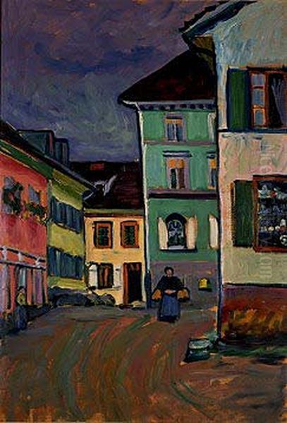 Murnau, Top of the Johannisstrasse Oil Painting by Wassily Kandinsky