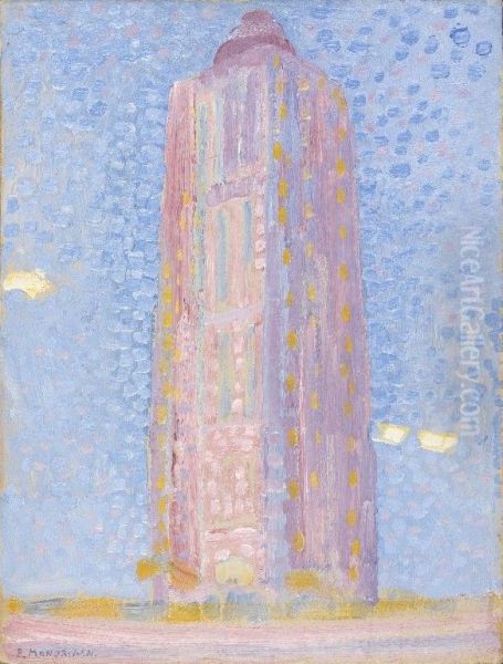 Vuurtoren bij Westkapelle Oil Painting by Piet Mondrian