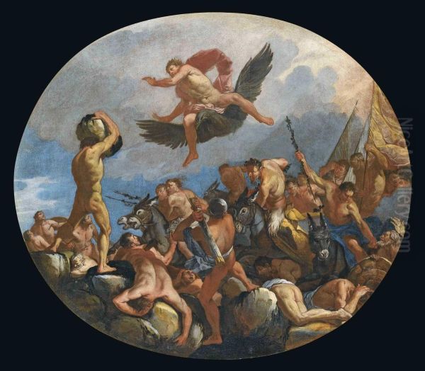 Gigantomachia Oil Painting by Giulio Carpione