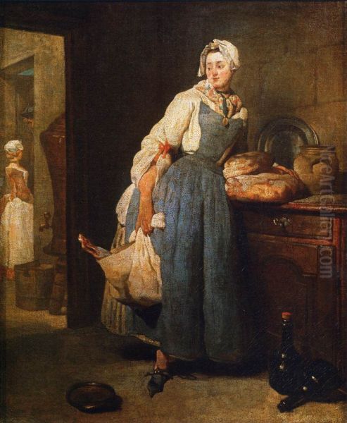 The Provider (La Pourvoyeuse) Oil Painting by Jean-Baptiste-Simeon Chardin