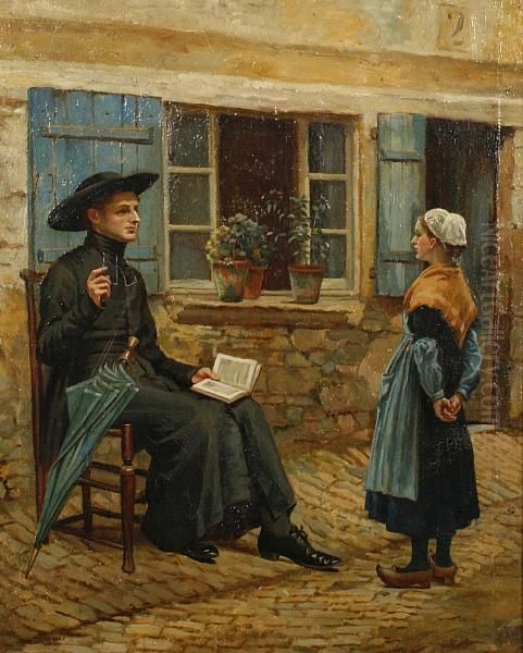 A French Lesson Oil Painting by Emily M. Carr