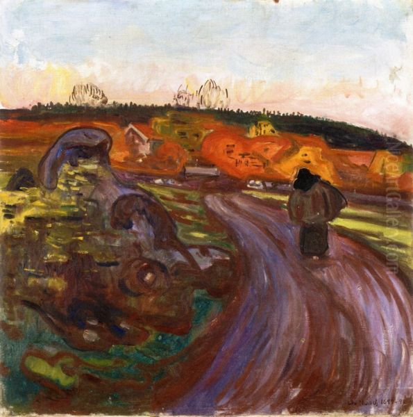 Autumn Oil Painting by Edvard Munch