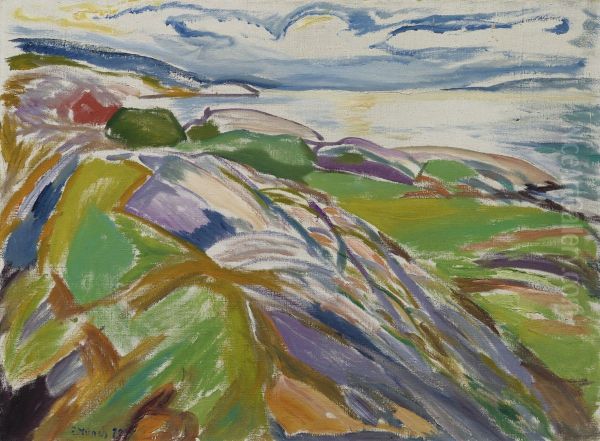 Coastal Landscape at Hvitsten Oil Painting by Edvard Munch