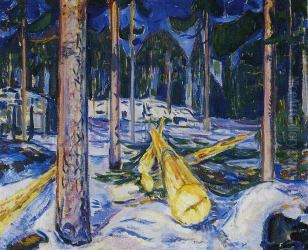 Felling Area Oil Painting by Edvard Munch