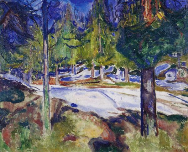 Forest Oil Painting by Edvard Munch