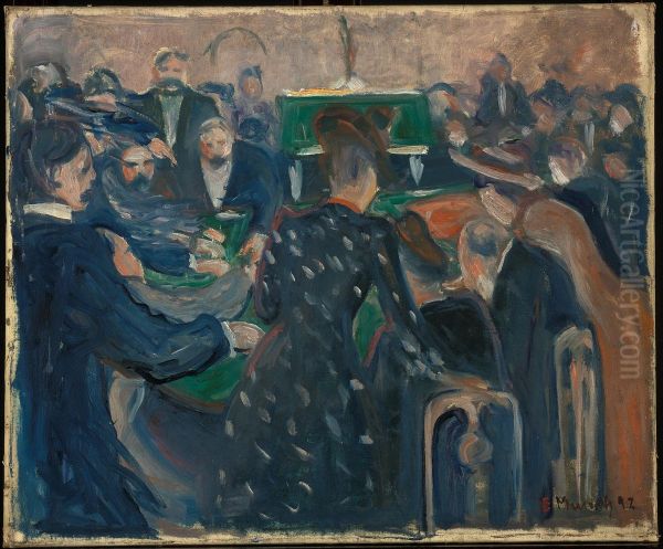 Gamblers in Monte Carlo Oil Painting by Edvard Munch