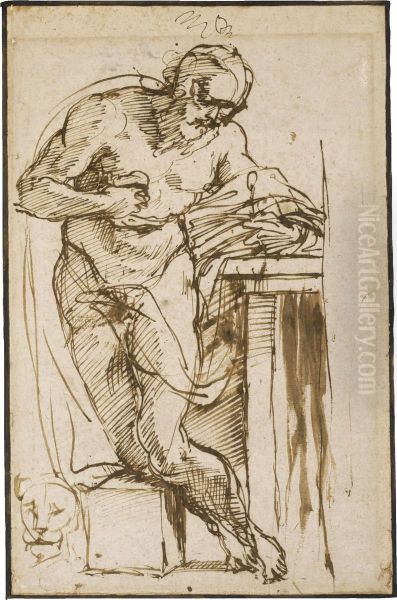 Saint Jerome Oil Painting by Agostino Carracci