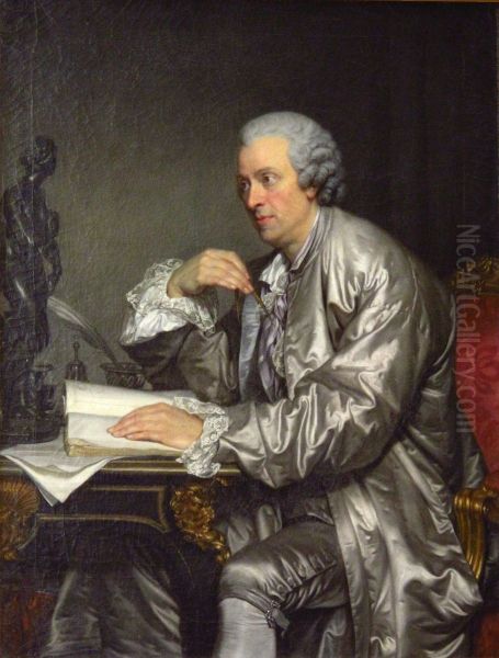 Portrait de Claude-Henri Watelet (1718-1786), receveur general des Finances, collectionneur, peintre, graveur et ecrivain. Oil Painting by Jean-Baptiste Greuze