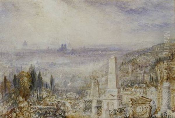 View of Paris from Pere la Chaise. Oil Painting by J. M. W. Turner