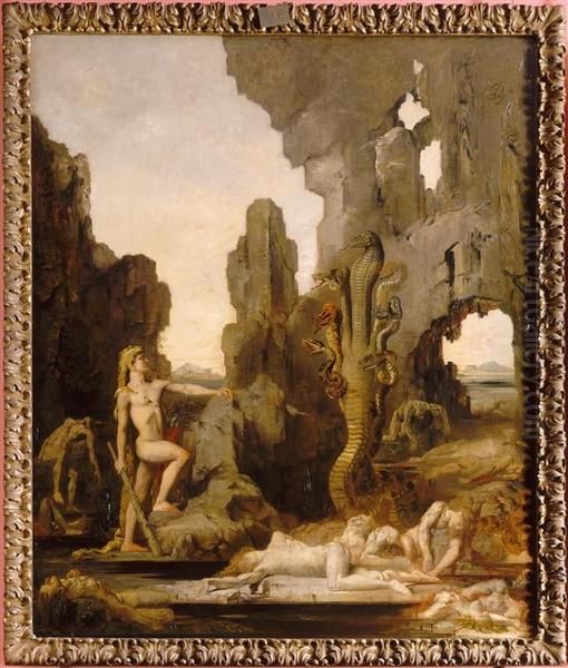 Hercules and the Lernaean Hydra Oil Painting by Gustave Moreau