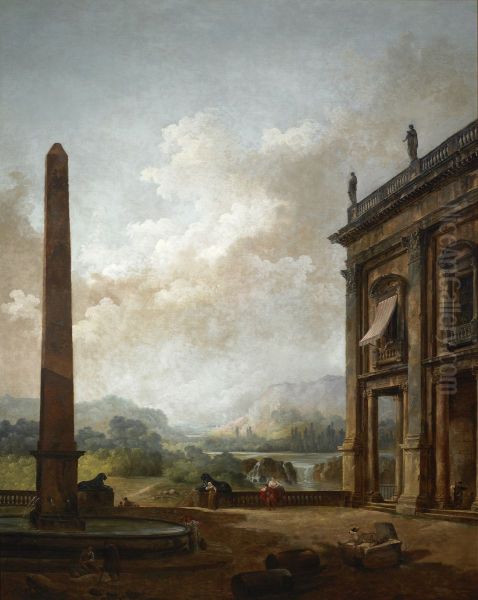 The Obelisk Oil Painting by Hubert Robert