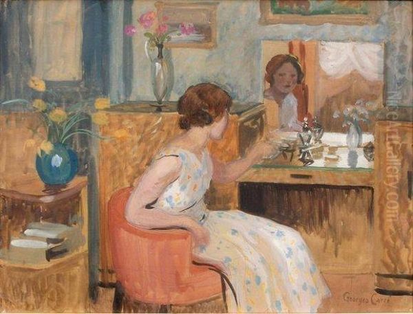 Jeune Femme A Sa Coiffeuse by Georges Henri Carre