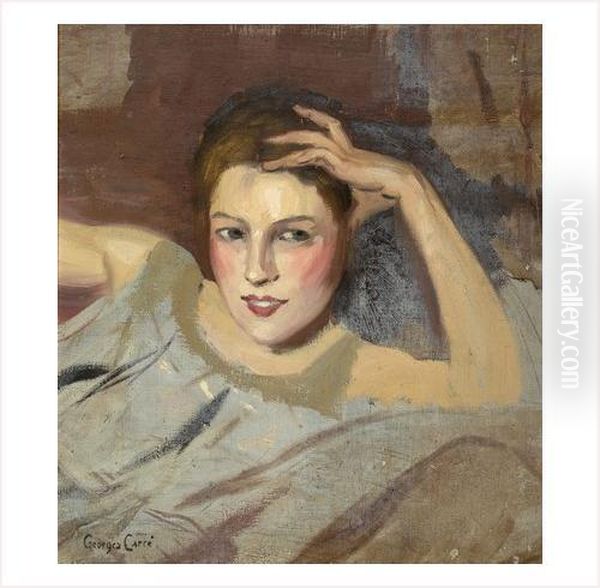 Portrait De Femme Oil Painting by Georges Henri Carre