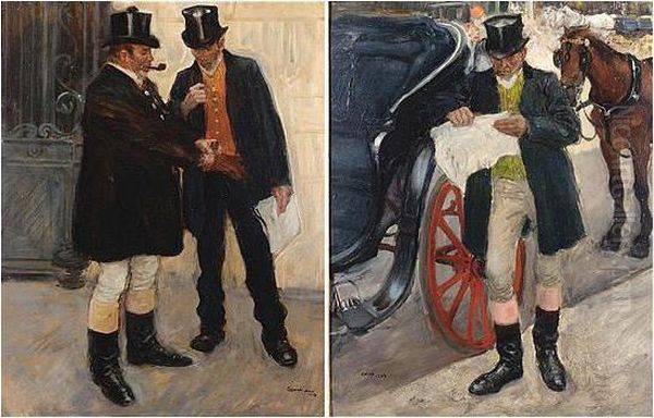 Jean Carre , Studies Of Coachmen, A Pair, Both Signed And Dated 1903 Oil Painting by Georges Henri Carre