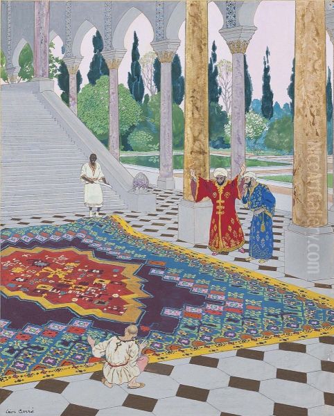 A Magnificant Carpet Was Spread Out Oil Painting by Leon Carre