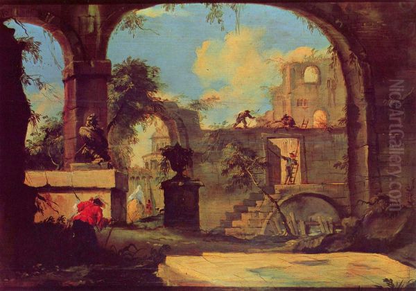 Capriccio Oil Painting by Francesco Guardi