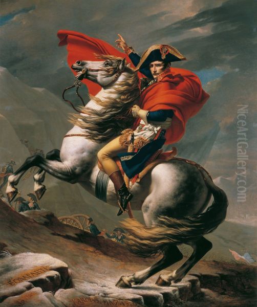 Napoleon am Grossen St. Bernhard Oil Painting by Jacques-Louis David