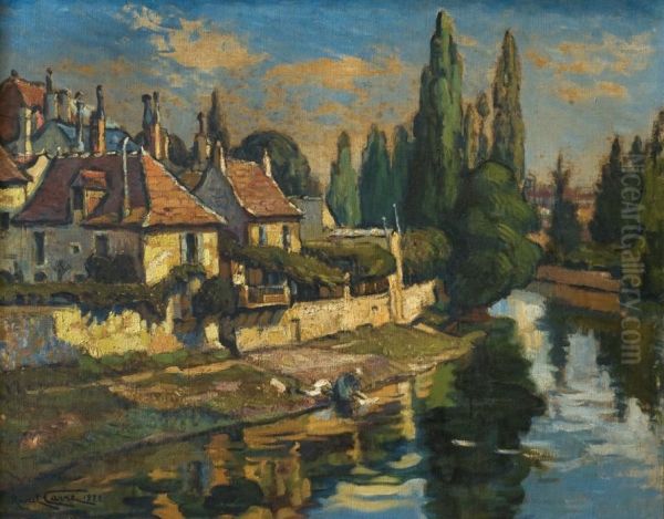 Canal Oil Painting by Raoul Carre