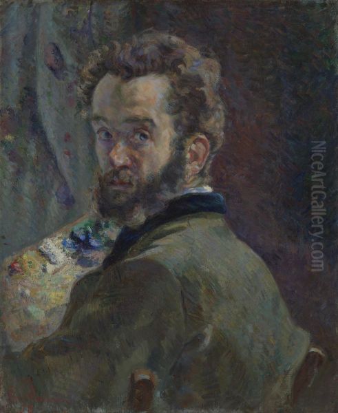 Self-Portrait with Palette Oil Painting by Armand Guillaumin