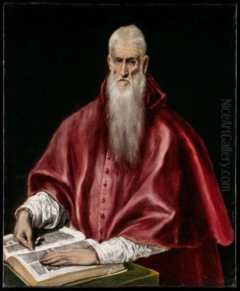 Saint Jerome as Scholar Oil Painting by El Greco