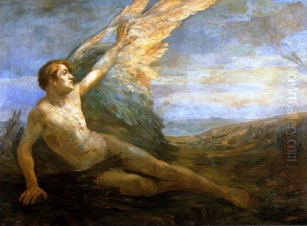 The Awakening of Icarus Oil Painting by Lucilio de Albuquerque