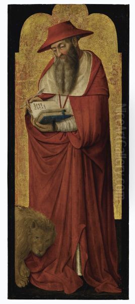 Saint Jerome, part of an altarpiece Oil Painting by Donato de' Bardi