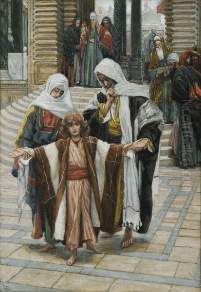 Jesus Found in the Temple Oil Painting by James Tissot