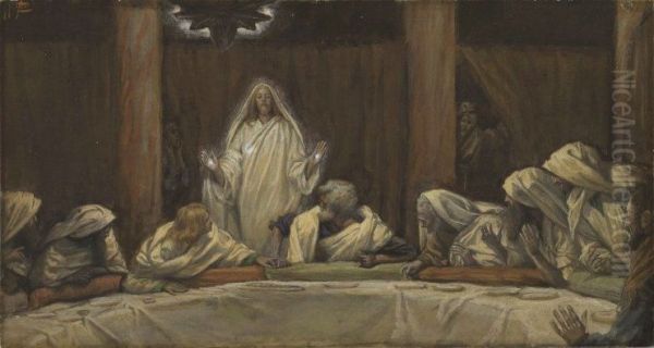 Apparition du Christ au cenacle Oil Painting by James Tissot