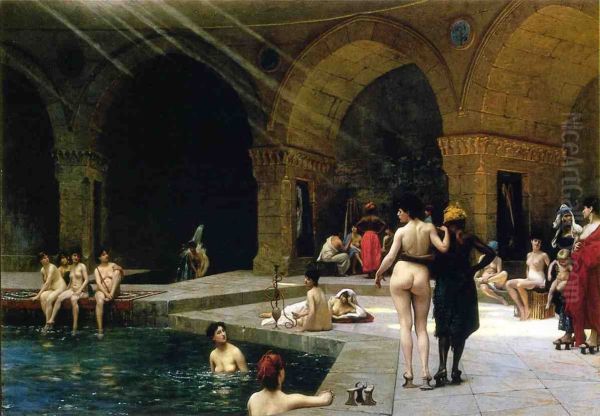 La grande piscine de Brousse Oil Painting by Jean-Leon Gerome