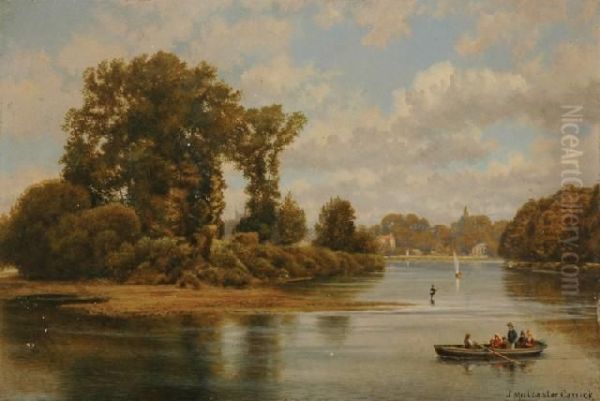 Isleworth Eyot Oil Painting by John Mulcaster Carrick