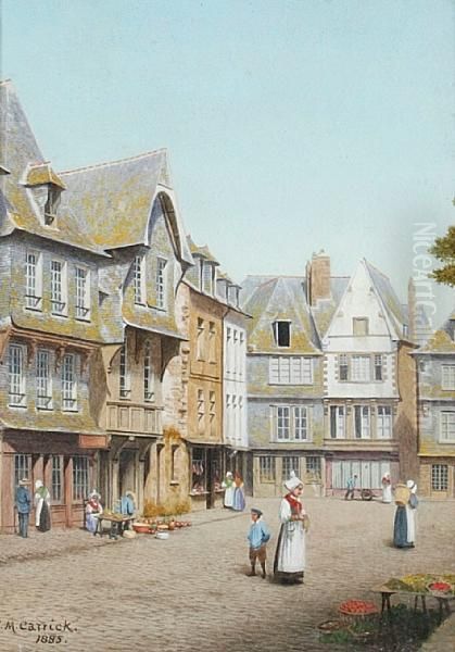 Guingamp, Brittany Oil Painting by John Mulcaster Carrick