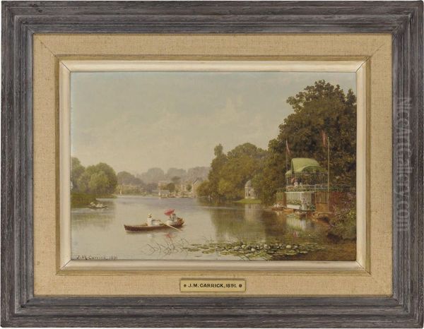 Boating, Hampton On Thames Oil Painting by John Mulcaster Carrick