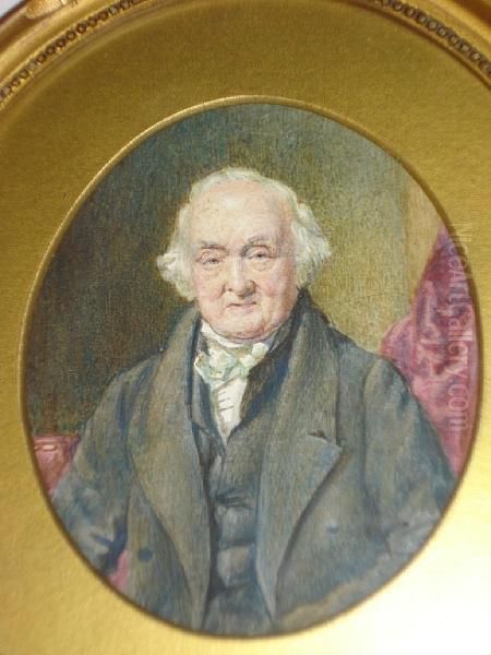 A Portrait Miniature Of A Gentleman Oil Painting by Thomas Heathfield Carrick