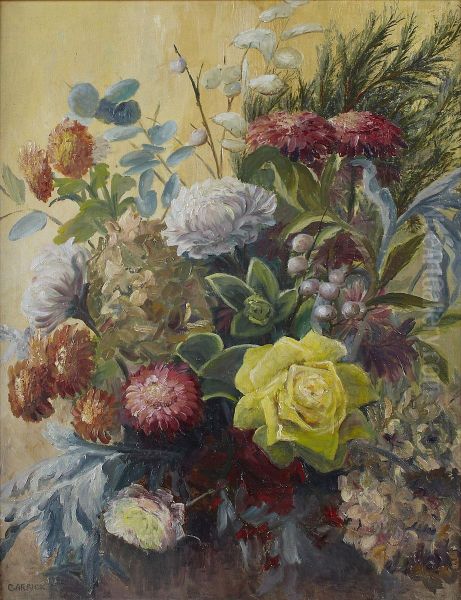 A Still Life Of Mixed Flowers Oil Painting by Ethel Carrick-Fox