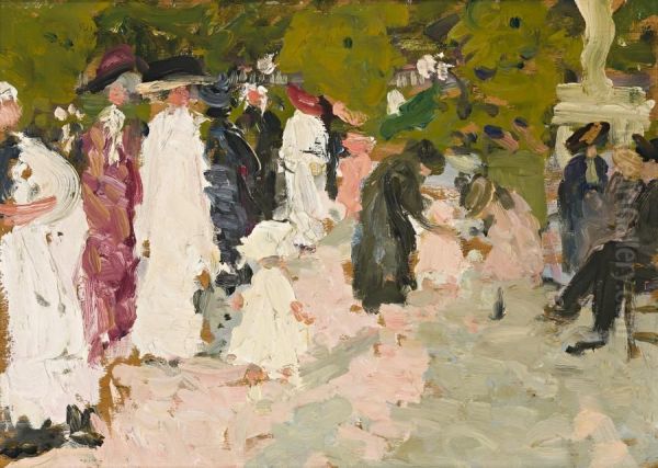 Luxembourg Gardens, Paris Oil Painting by Ethel Carrick-Fox