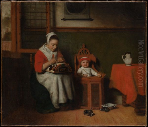 The Lacemaker Oil Painting by Nicolaes Maes