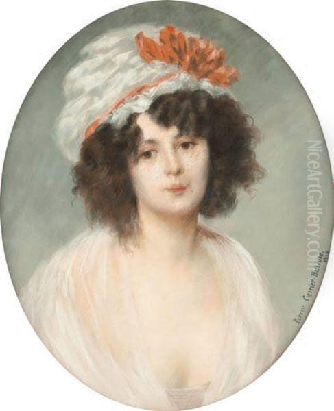 Portrait De Jeune Fille Oil Painting by Pierre Carrier-Belleuse