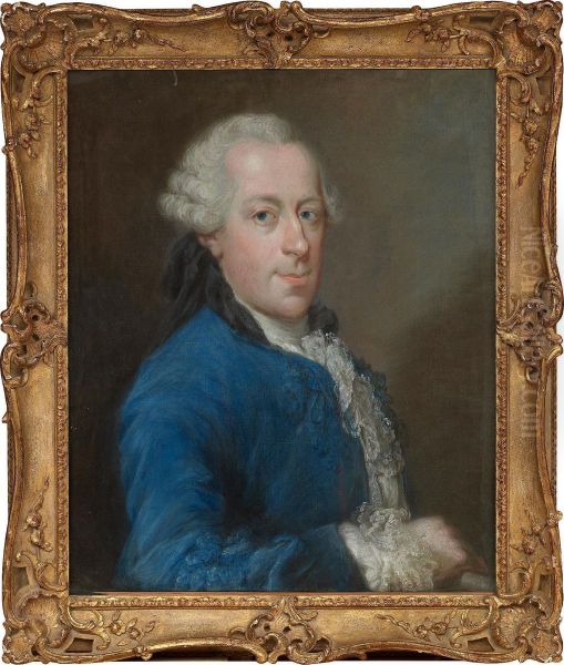 Portratt
Av Man I Bla Rock Oil Painting by Rosalba Carriera