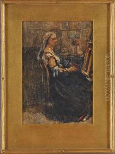 Portrait Of A Seated Woman Oil Painting by William Carrigan