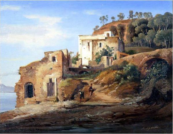 Veduta Della Costiera Sorrentina Oil Painting by Achille Carrillo