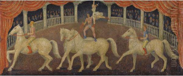 Circus Horses Oil Painting by Dora Carrington