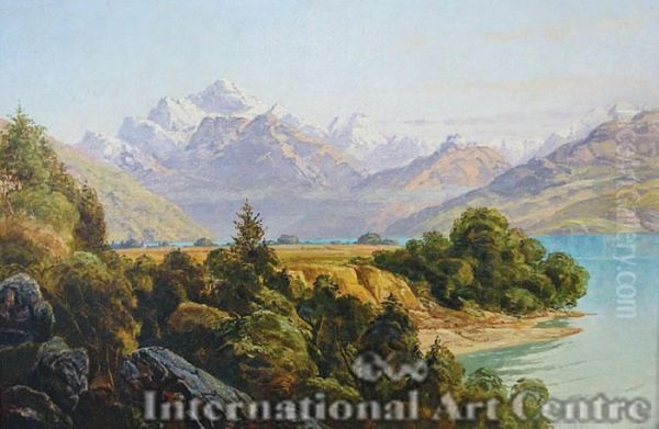 Mt Earnslaw, Lake Wakatipu Oil Painting by George William Carrington