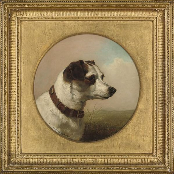 A Dog In An Extensive Landscape Oil Painting by James Yates Carrington