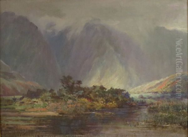 Koolau Cliffs, Oahu Oil Painting by D. Howard Hitchcock