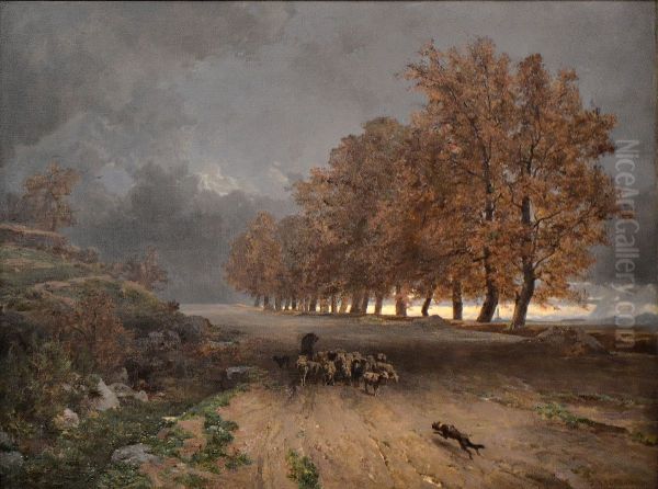 Orage Oil Painting by Jules Laurens